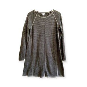 J. Jill black & grey stripe casual jersey  knit dress, XS